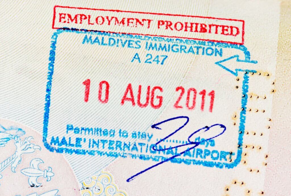 Visa Maldives đóng Dấu