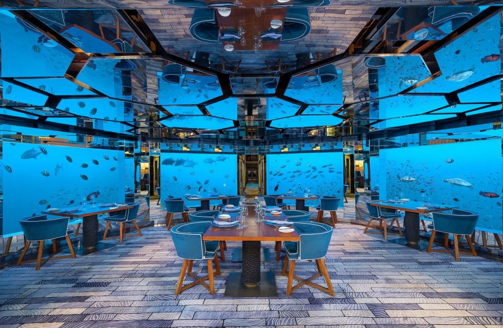 Anantara Kihavah Maldives nhà hàng dưới nước