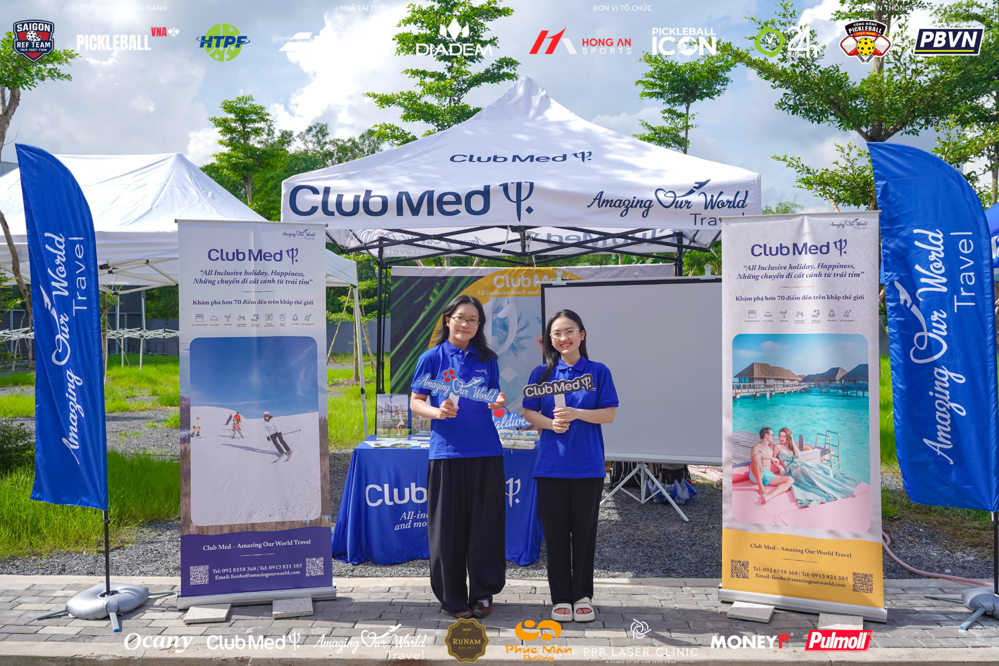 Booth của Club Med x AOW Travel tại Babolat Open Cup 2026
